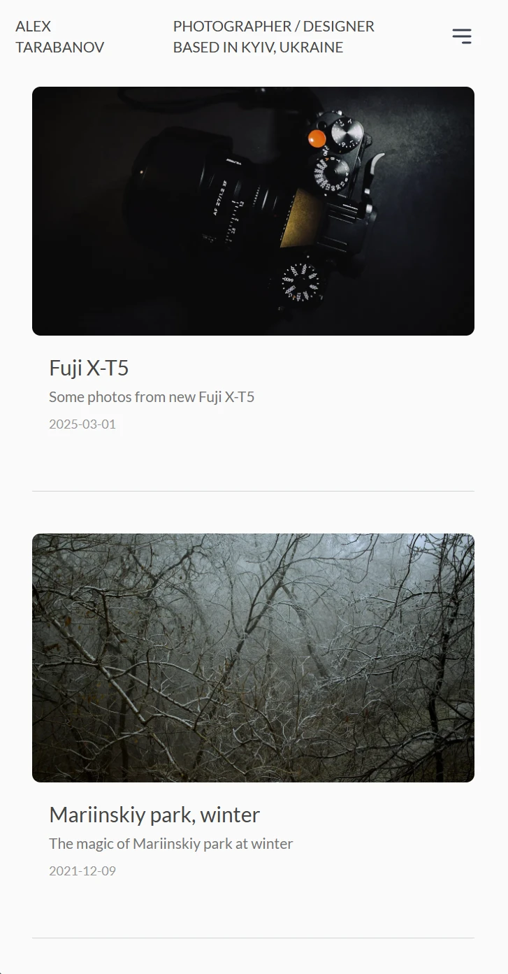 Blog layout, mobile first