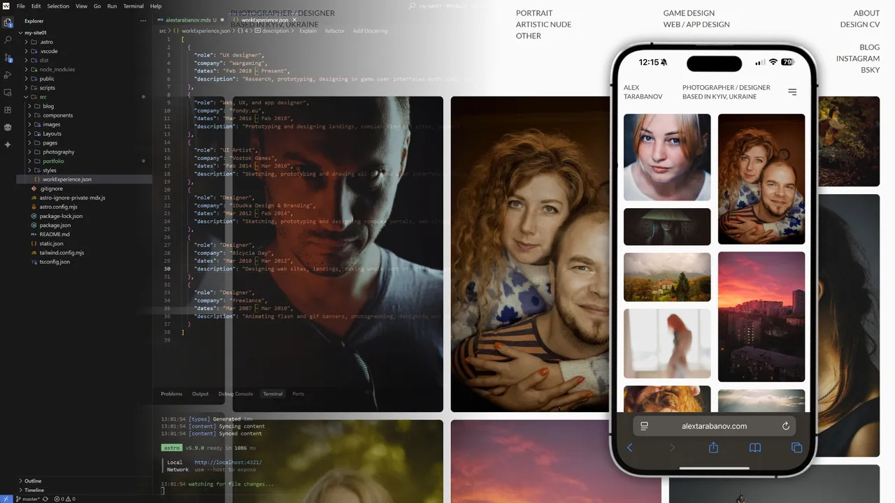 Portfolio site design for myself